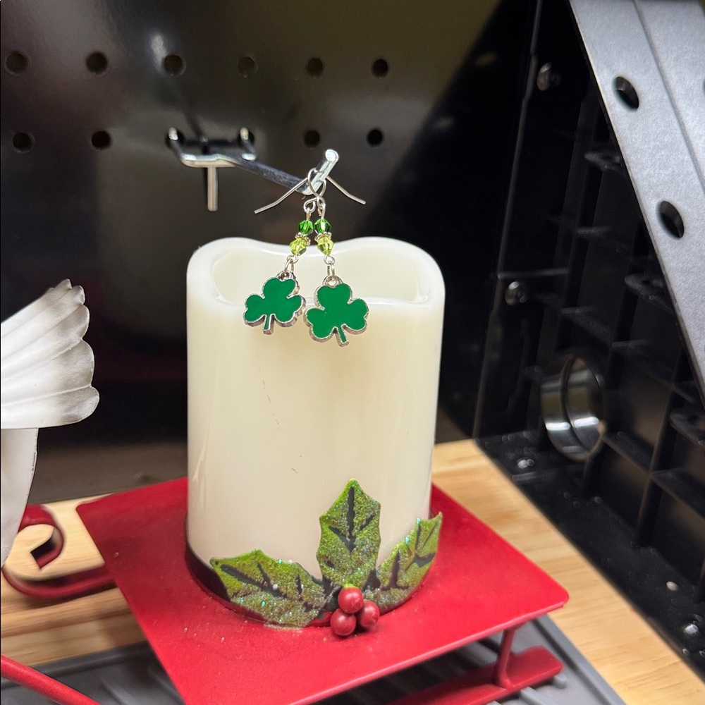 St Patrick’s Day Green Clover Earrings with Dual Green Accents 3/$22 - Picture 2 of 5